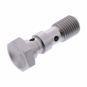 MATTHIES double banjo bolt 3/8-24 en acier inoxydable argenté