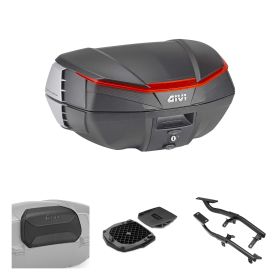 Kit bauletto GIVI V49 AIR nero arancio per MOTO GUZZI V7 850 Stone / Special