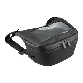 Borsa manubrio PREMIUM QUALITAT con portatelefono nero 23x15x10cm