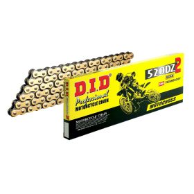Catena DID DZ2 aperta 100 maglie 520 oro-nero con clip chiusura