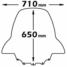 ISOTTA Grand Pare-brise 650x710mm pour SYM Citycom