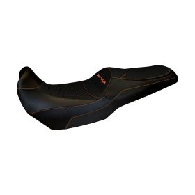Couvre-siège Lampedusa Total Black Comfort 1OR et logo pour KAWASAKI versys 1000