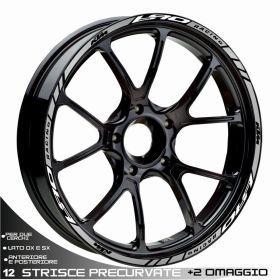 SET ADESIVI RUOTA SPORT BIANCO ARGENTO PER