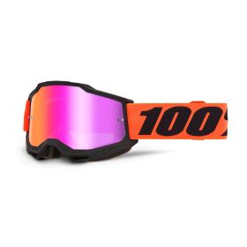 100% ACCURI 2 FERRAN Motocrossmaske Rote Spiegellinse