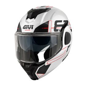 Casco modulare reversibile GIVI X36 Vertigo bianco nero rosso