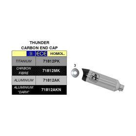ARROW Thunder Slip-On Exhaust aluminum end cap and collector for Yamaha Tracer 900