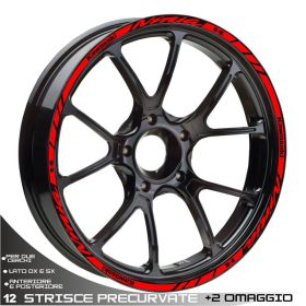 RIM WHEEL STICKERS DECALS SPORT LINE RED FOR NINJA ZX R 600 1000 250 300