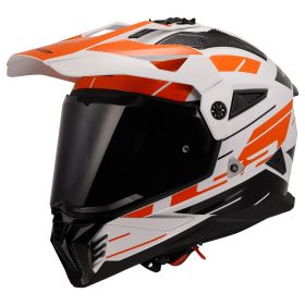Dual Road Helmet LS2 MX702 PIONEER II Namib White Gloss Orange