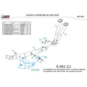 MIVV Racing Dekatalysatorkrümmer S.061.C1 für SUZUKI V-STROM 800 SE