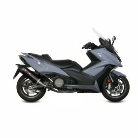 MIVV Ovaler schwarzer Slip-On-Auspuff mit Carbon-Endkappe für KYMCO AK 550