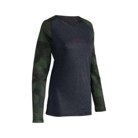 LEATT Damen MTB All-Mountain 3.0 Shirt Schwarz/Spinatgrün TENCEL™ dehnbar