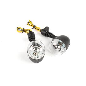 Clignotants standard Str8 noirs pour Derbi/Beta RR