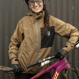 Veste de VTT pour femmes LEATT imperméable Hydradri 3.0 marron 20 000 mm 20 000 g/m²