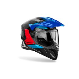 Dual Road Helmet AIROH Bandit Tune Black Blue Red Glossy