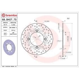 BREMBO fixed brake disc 68B40775 gold series stainless steel D.240 thickness 4mm 4 holes