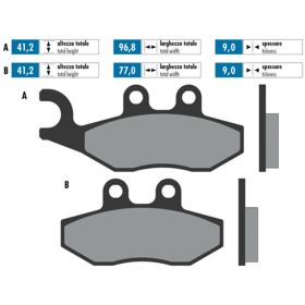 POLINI ORIGINAL brake pad pair 41.2x96.8x9/41.2x77x9 mm