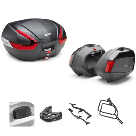 Kit de top case GIVI V47 V35 Noir/Rouge 47/35L pour SUZUKI