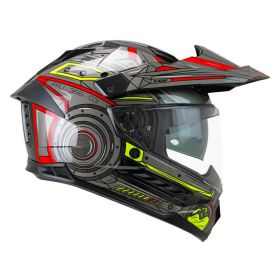 Enduro helmet CGM 366T DUAL TECH black red yellow fluo