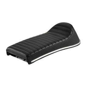 Sella sportiva TREZZI Clubman Short nera con stemma per Lambretta
