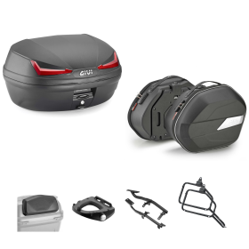 GIVI SIMPLY IV Kit de Top Case WL900B Noir Rouge 45/25L pour SUZUKI DL V STROM