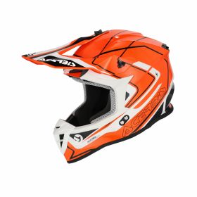 Casco cross ACERBIS Linear 22-06 Graphic arancio/bianco