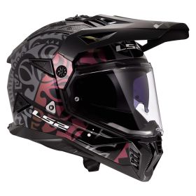 Casco Enduro Dual Road LS2 MX702 PIONEER II Rangi Nero Lucido
