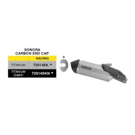 ARROW Racing Slip-On Auspuff Sonora Titan Carbon Kappe für Moto Morini X-CAPE 1200