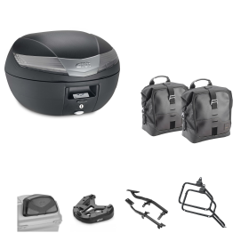 Kit GIVI bauletto V40 TECH borsa CORIUM nero fumè 40/16L per ROYAL ENFIELD SUPER METEOR