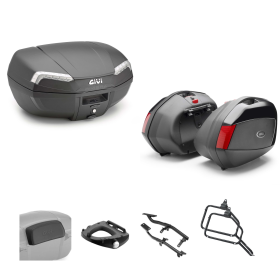 GIVI RIVIERA TECH Luggage Case V35 Smoke Black/Red 46/35L for SUZUKI DL V STROM