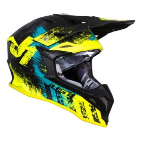 Casco Motocross JUST1 J39 STORM blu/giallo fluo/nero opaco