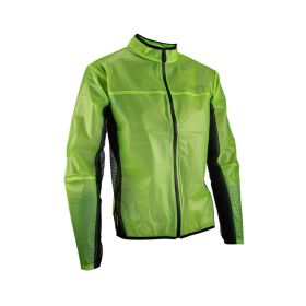 LEATT Racevover MTB Regenjacke Limettengrün Wasserdicht Transparent