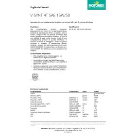 MOTOREX V-SYNT 4T 15W/50 JASO MA Motoröl 1L Flasche