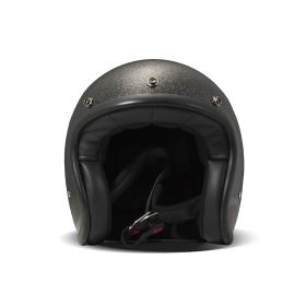 Jet Helm Cafe Racer DMD RETRO Glitter Schwarz Glanz