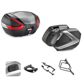 GIVI V47 Top Case Kit V37 TECH Black Red/Smoky 47/37L for SUZUKI GSX S GX