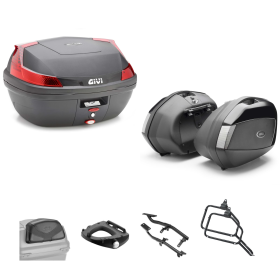 GIVI BLADE Top Case Kit V35 TECH Black Red/Smoke 47/35L for YAMAHA