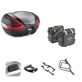 Kit GIVI bauletto V47 borsa CANYON nero rosso 47/25L per BMW R GS
