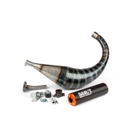 Silencieux complet Stage6 R/T 70-80cc Noir/Orange Derbi
