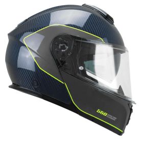 Casco modulare CGM 560S MAD PRO SPORT carbon blu giallo fluo