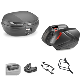 GIVI ARENA TECH Top Case V37 Smoked Black/Red 45/37L for SUZUKI DL V STROM