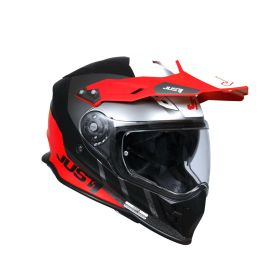 Casco Enduro JUST1 J34 PRO OUTERPSACE rosso fluo/nero
