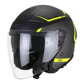 Casco jet CGM 136M RNA FIBRA RIDE nero giallo fluo opaco