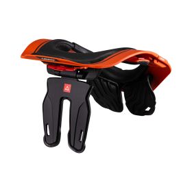 Protezione collo moto LEATT 5.5 arancio nero certificazione CE