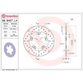Disque de frein fixe BREMBO 68B407L4 Gold Series D.220 épaisseur 4mm 5 trous pour PIAGGIO