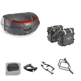 Kit de top case GIVI V49 AIR CANYON sac noir orange 49/25L pour BMW R GS