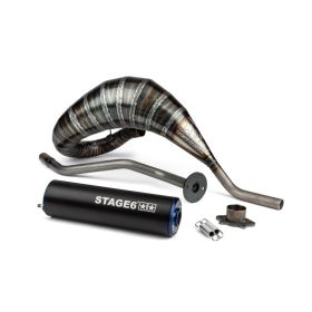 Échappement complet Stage6 80-90cc bleu/noir Derbi