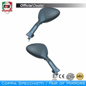 Coppia specchietti manubrio omologati FAR 0895/0896 neri