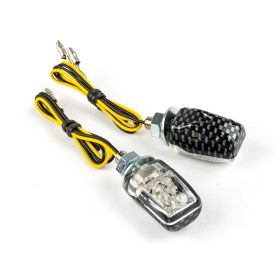 Coppia Frecce Universali MICRO 6 LED STR8 Carbon Trasparente Omologate