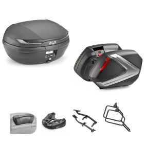 GIVI ARENA TECH top case kit V37 smoke black/red 45/37L for YAMAHA