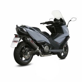 MIVV Silencieux Ovale Full Black avec Embout en Carbone pour KYMCO AK 550