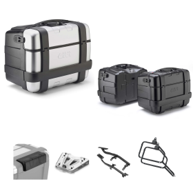 Kit GIVI bauletto valigia TREKKER alluminio grigio/nero 46/46L per HONDA